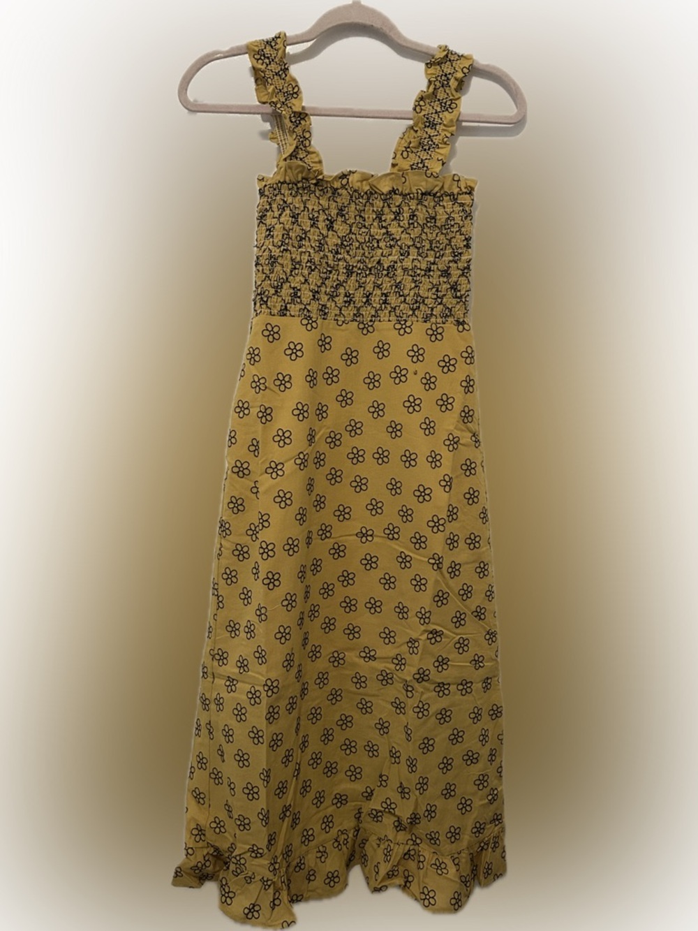 moodie Yellow Floral Smocked Maxi Skirt